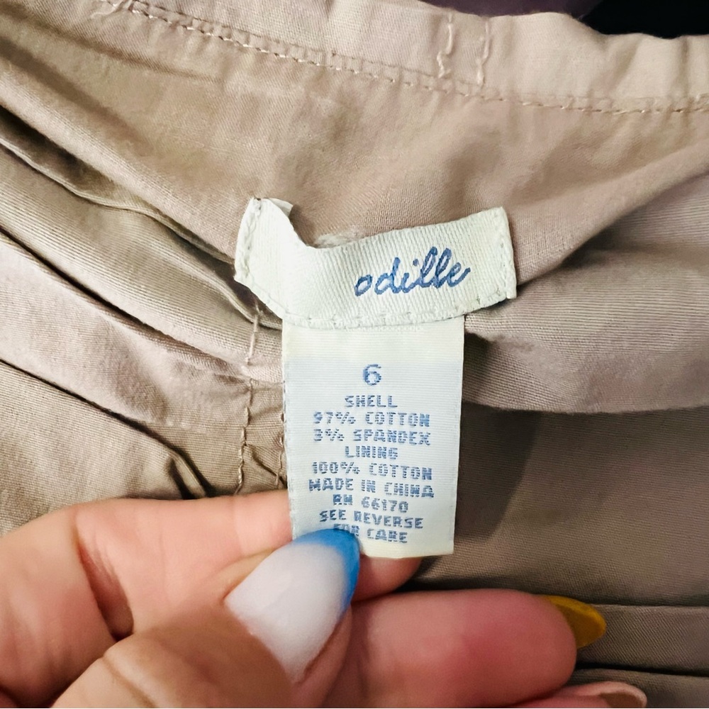 ANTHROPOLOGIE ODILLE Tan Pleated Layer Skirt sz 6 - Picture 3 of 3